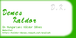 denes kaldor business card